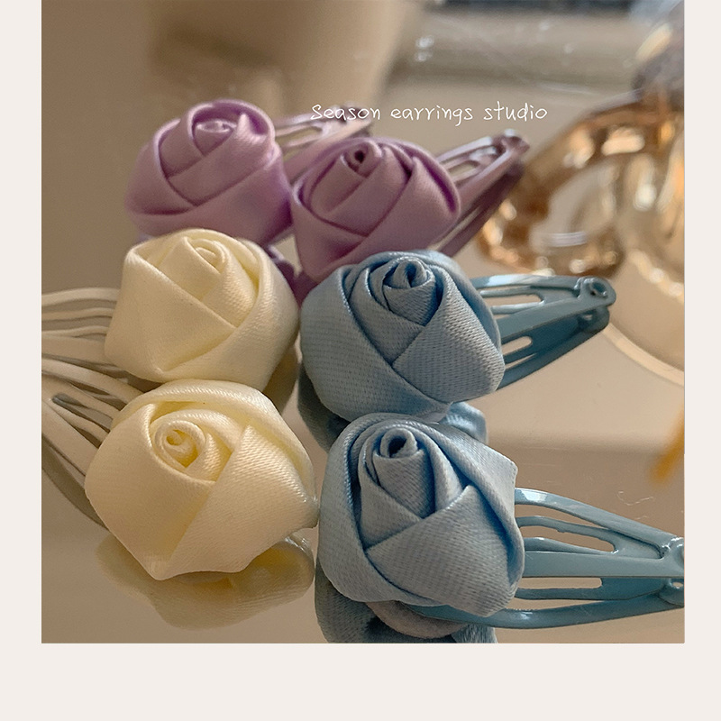 Collection Hairpin Female Summer Fairy Flower Oil Painting Sense Zhaohe Barrettes Side Hair Accessories Rose Hairpin