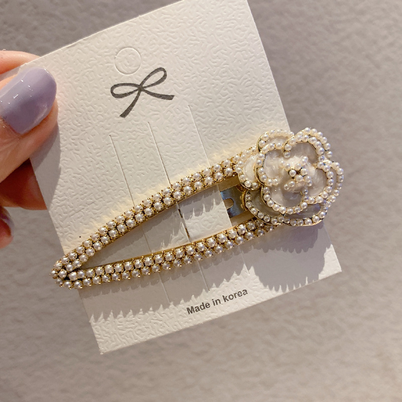  Style Fairy Lady Super Fairy Rose Barrettes Back Head Korean Retro Rhinestone Haipin Bangs Pearl BB Clip Rose Hairpin