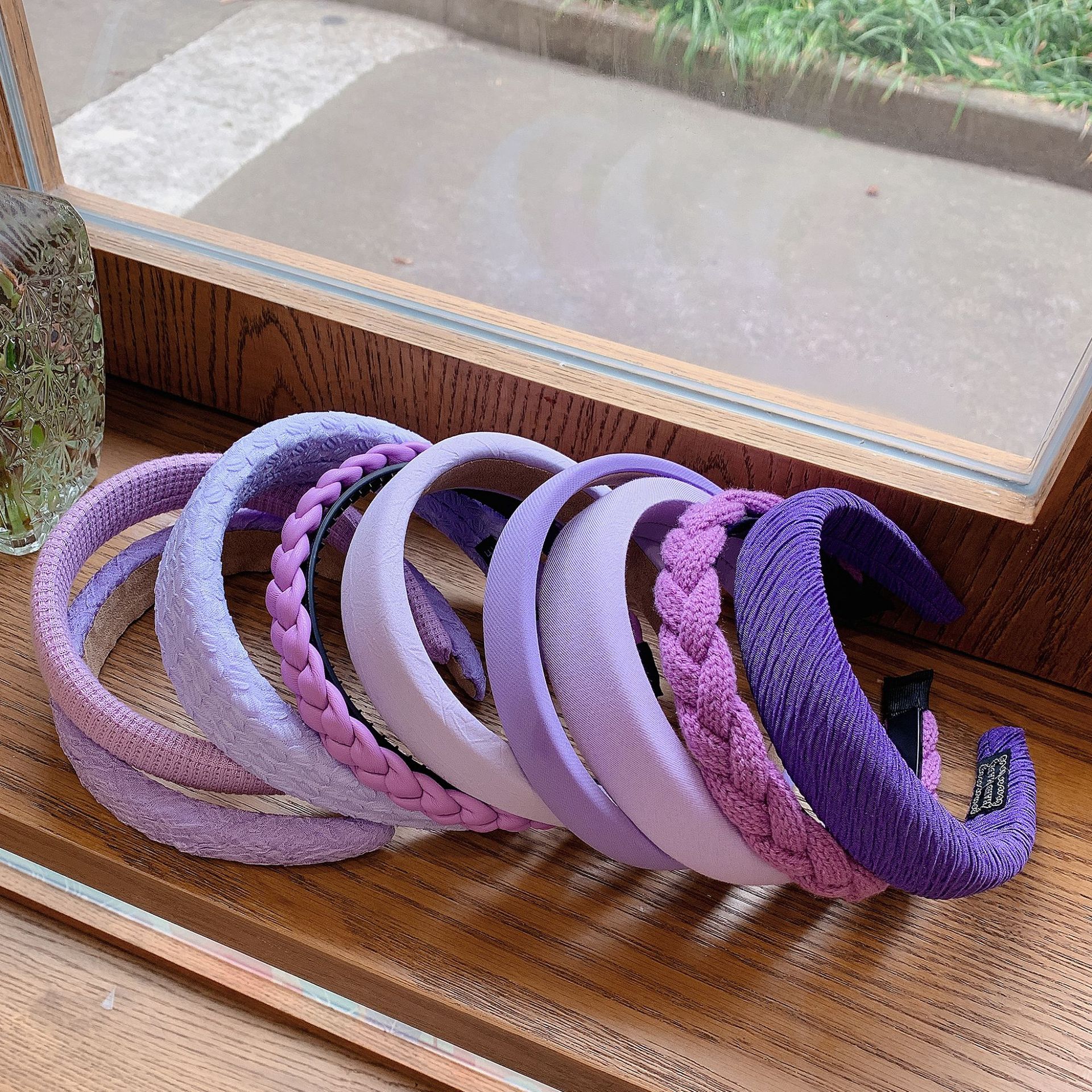 Catharanthus Roseus Blue Headband Sweet All-Matching Hairpin Fabric Sponge Headband Girls&#039; Hair Accessories Autumn/Winter Japanese and Korean Headdress Fashion