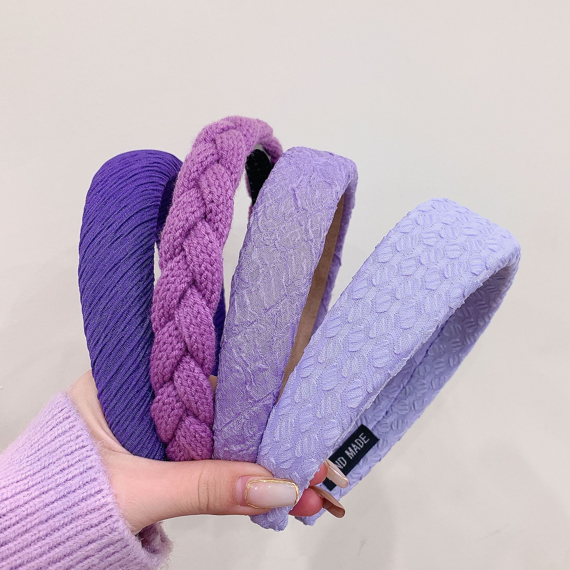 Catharanthus Roseus Blue Headband Sweet All-Matching Hairpin Fabric Sponge Headband Girls&#039; Hair Accessories Autumn/Winter Japanese and Korean Headdress Fashion