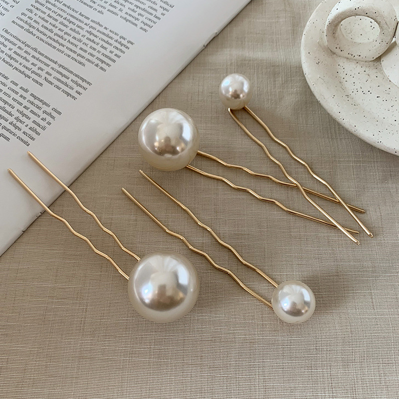 NS Elegant Antique Style Imitation Pearl Hairpin Simple Modern Hairpin Graceful Online Influencer Bun Updo Hair Accessories