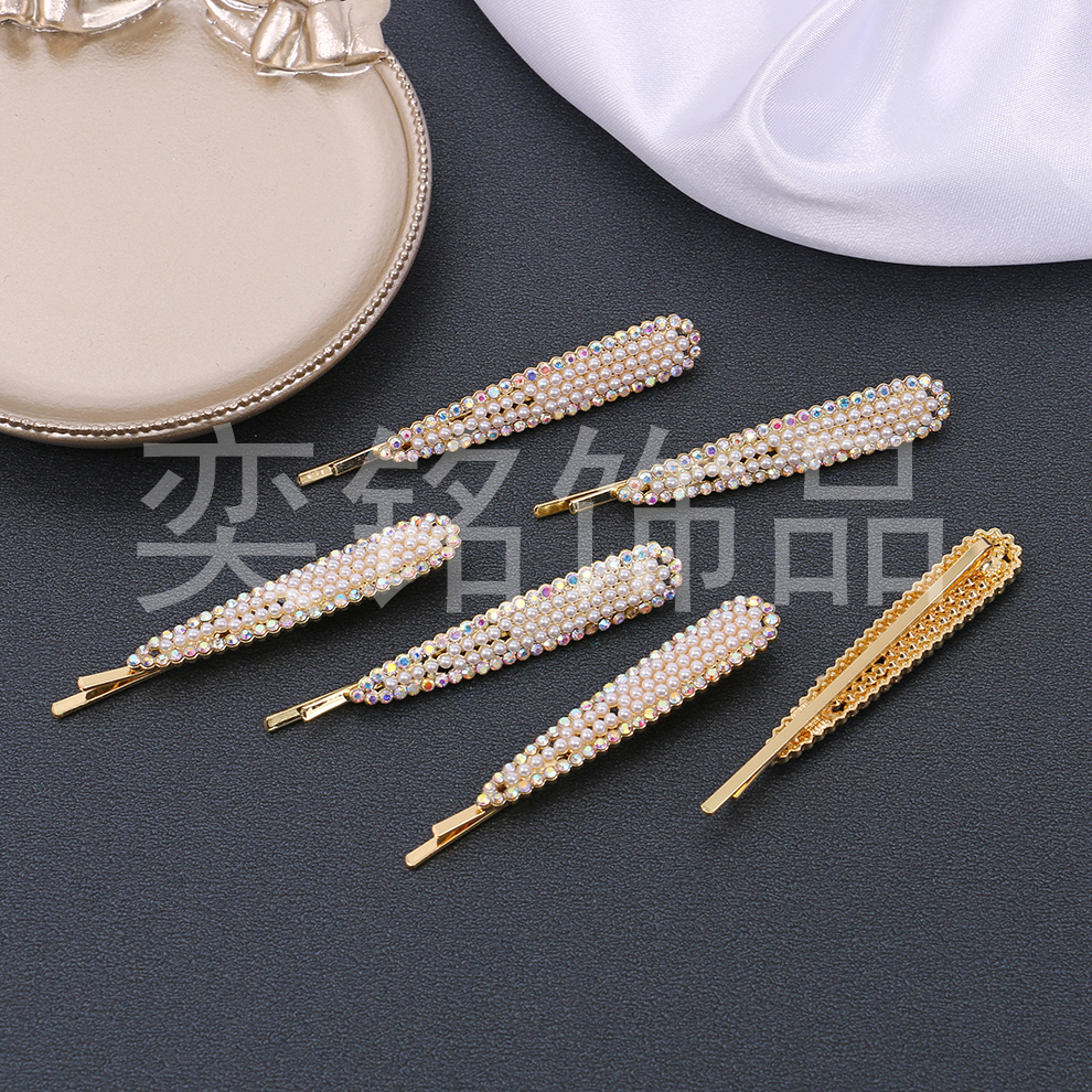 Japan and South Korea Internet Hot Paragraph Pearl Hairpin BB Clip Bobby Edge Clip Cropped Hair Clip liu hai jia Hair Accessories Hairpin Clip