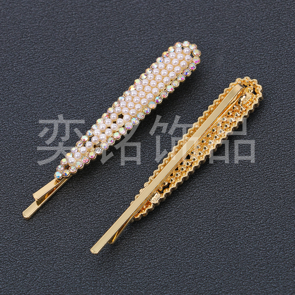 Japan and South Korea Internet Hot Paragraph Pearl Hairpin BB Clip Bobby Edge Clip Cropped Hair Clip liu hai jia Hair Accessories Hairpin Clip
