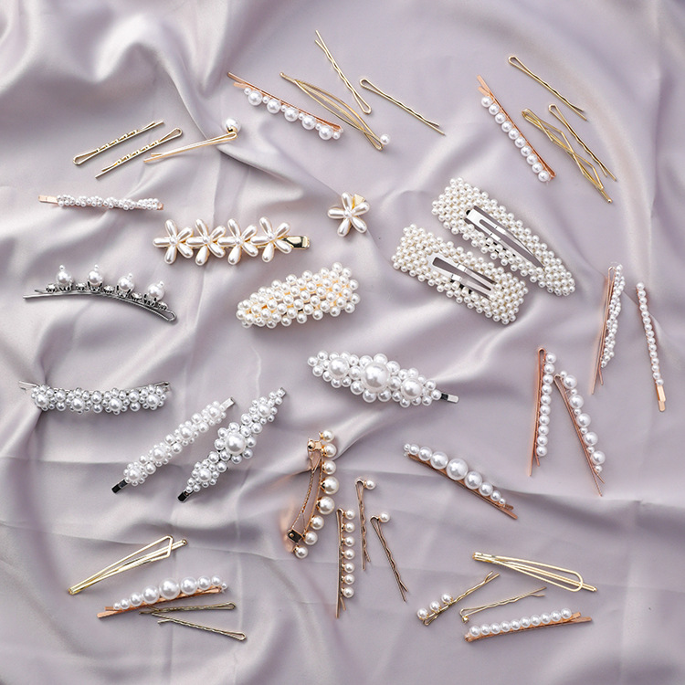 New restoring ancient ways of pearl hairpin Chesapeake edition web celebrity hairpin one word clip ins girl bang clip BB clip adult headdress