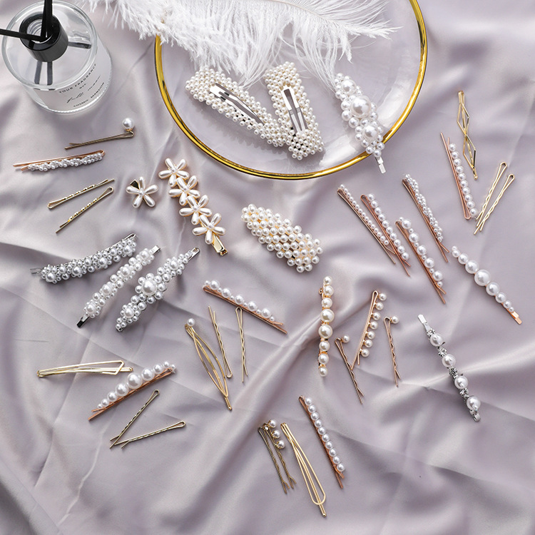 New restoring ancient ways of pearl hairpin Chesapeake edition web celebrity hairpin one word clip ins girl bang clip BB clip adult headdress
