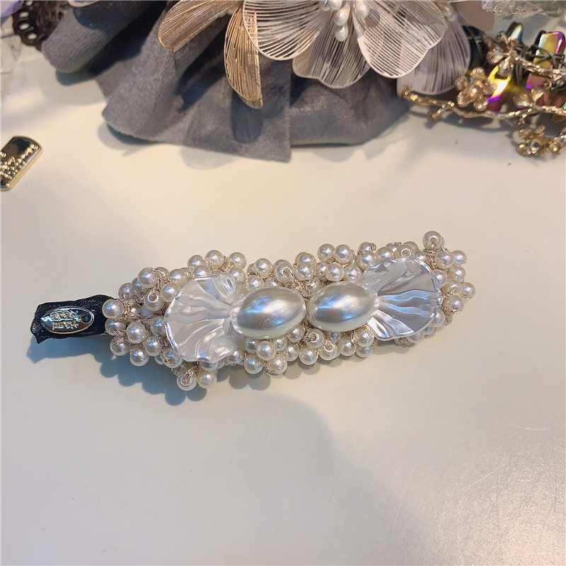 New Korean Style Pearl Hairpin Barrettes Female Girl Side Clip Simple Word Back Head Clip Hairware Bangs Clip