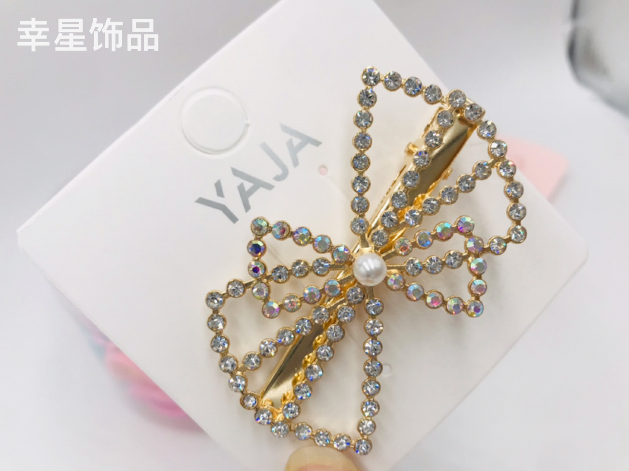 Barrettes Back Head Female Internet Celebrity 2021 New Bow Pearl Hairpin Head Clip Bang Side Clip