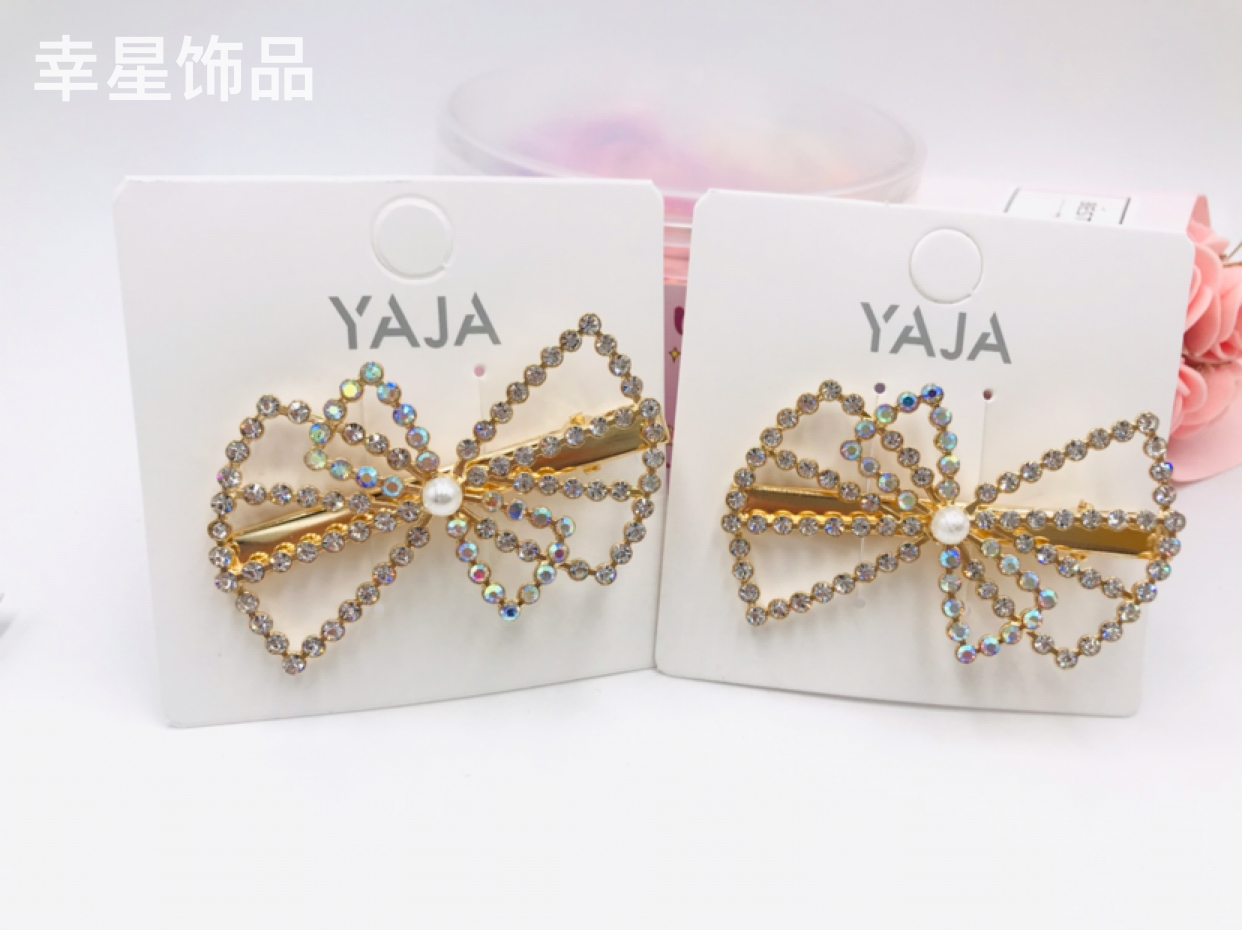 Barrettes Back Head Female Internet Celebrity 2021 New Bow Pearl Hairpin Head Clip Bang Side Clip