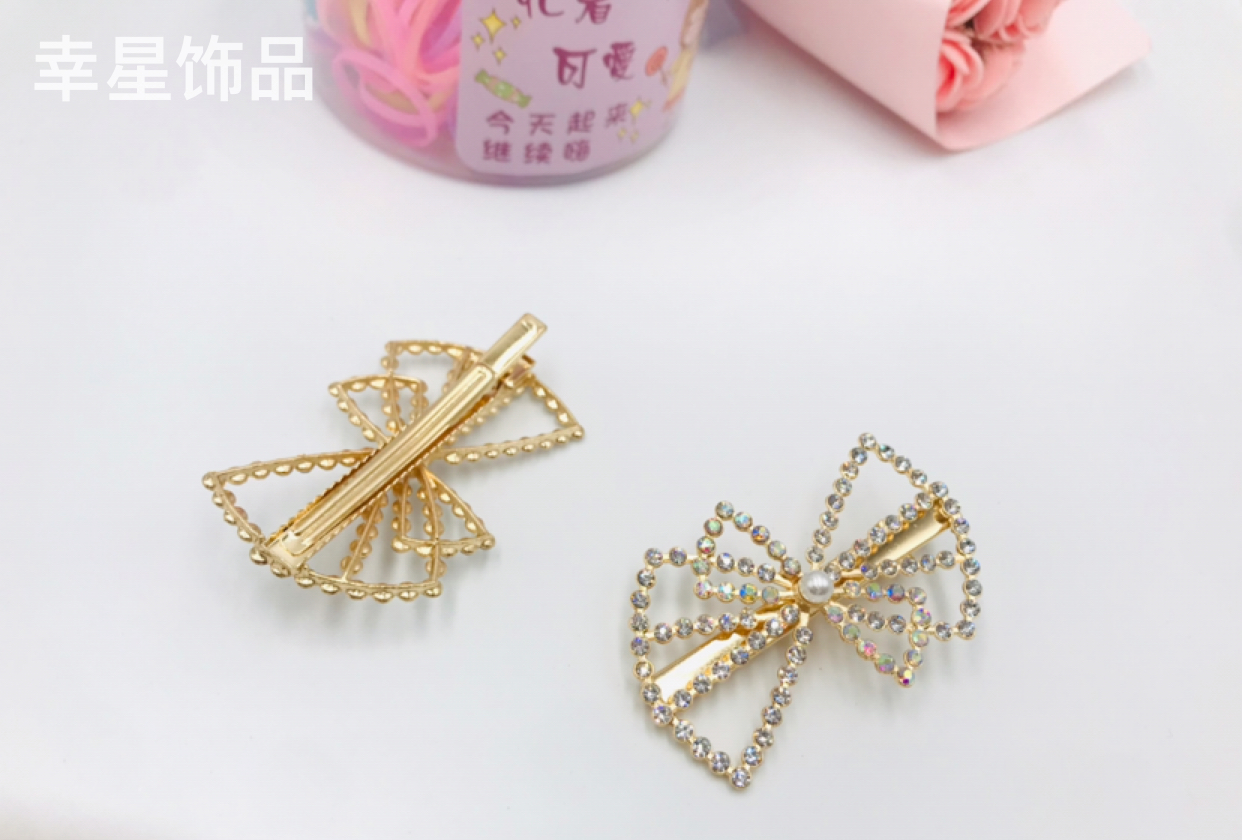 Barrettes Back Head Female Internet Celebrity 2021 New Bow Pearl Hairpin Head Clip Bang Side Clip