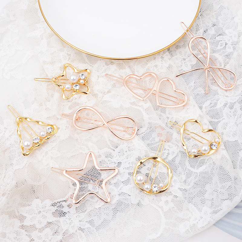Korean Internet Influencer Hair Clip New Korean Pearl Hairpin Side Clip Female Small Clip BB Clip Hairpin Clip Headdress