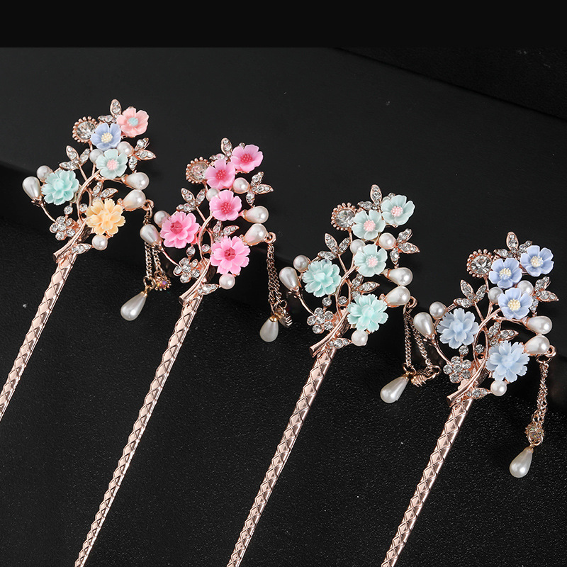 Hairpin Bridal Headdress Women&#039;s Han Chinese Clothing Hair Accessories Tassel Buyao Antique Style Hair Claw Hairpin