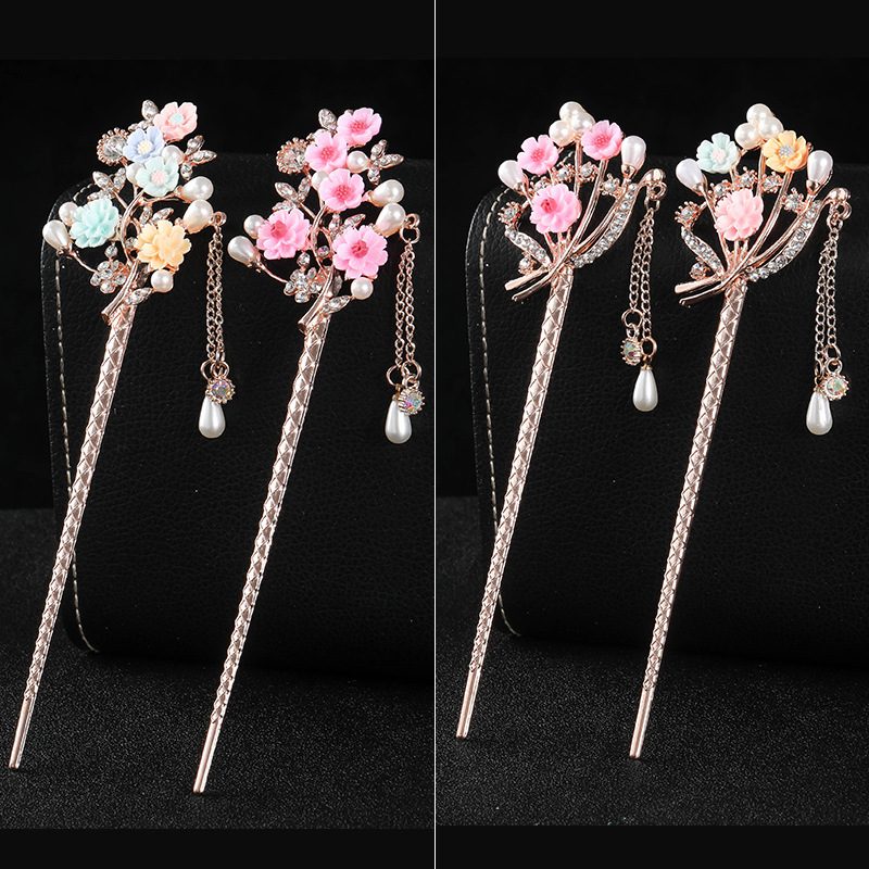Hairpin Bridal Headdress Women&#039;s Han Chinese Clothing Hair Accessories Tassel Buyao Antique Style Hair Claw Hairpin
