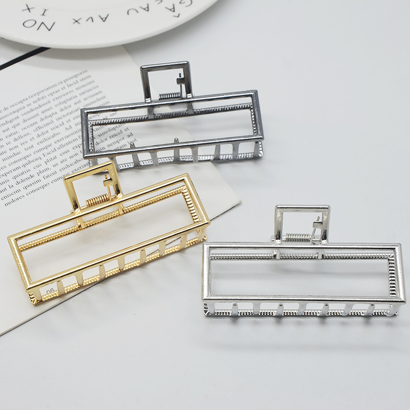 Metal Barrettes Back Head Shark Clip Korean Grip Hair Claw Ins Hair Clip Hairpin Large Metal Grip
