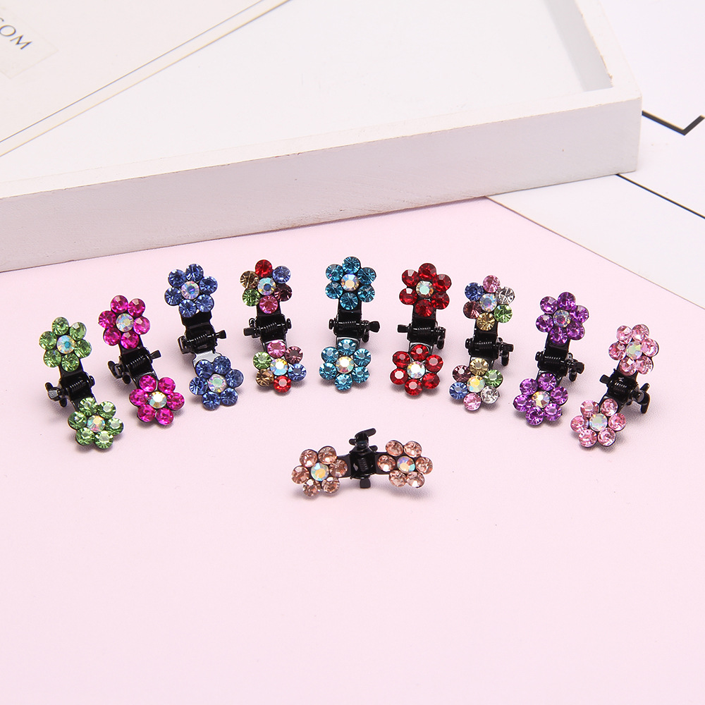 Korean Style Children&#039;s Hair Accessories Fashion Mini Claw Clip Plum Crystal Clip Shape Hairpin Boutique 2 Yuan Shop