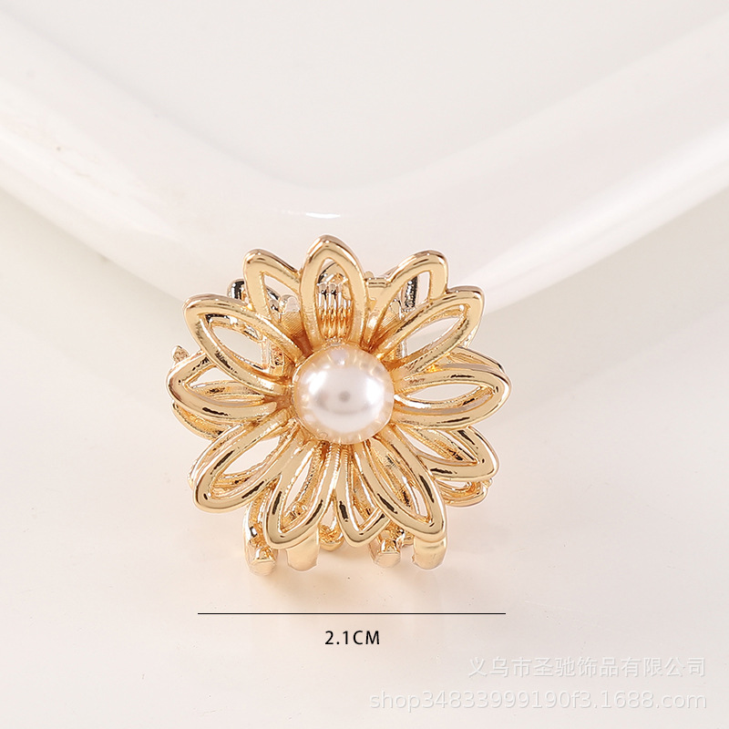 Korean Alloy Electroplated Pearl Hair Clip Hairpin Women&#039;s Bangs Fashion Hair Claw Simple Stall Grip Pearl Hairpin
