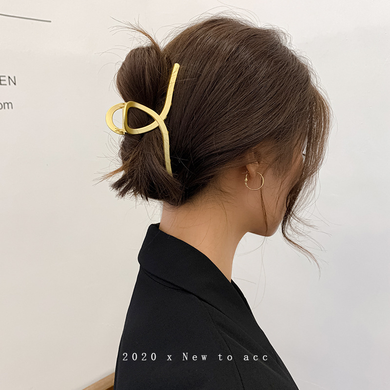 Women&#039;s Korean-Style Rhinestone Ins Pearl Hairpin Large Grip Hair Claw Hair Clip Top Clip Shark Clip Hairware