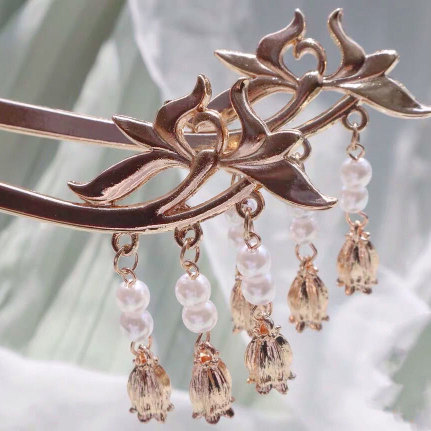 Antique Dragonfly Hair Claw Hairpin Tassel Buyao Maple Barrettes Hair Comb Butterfly Side Hair Pin Female Alloy Hairpin