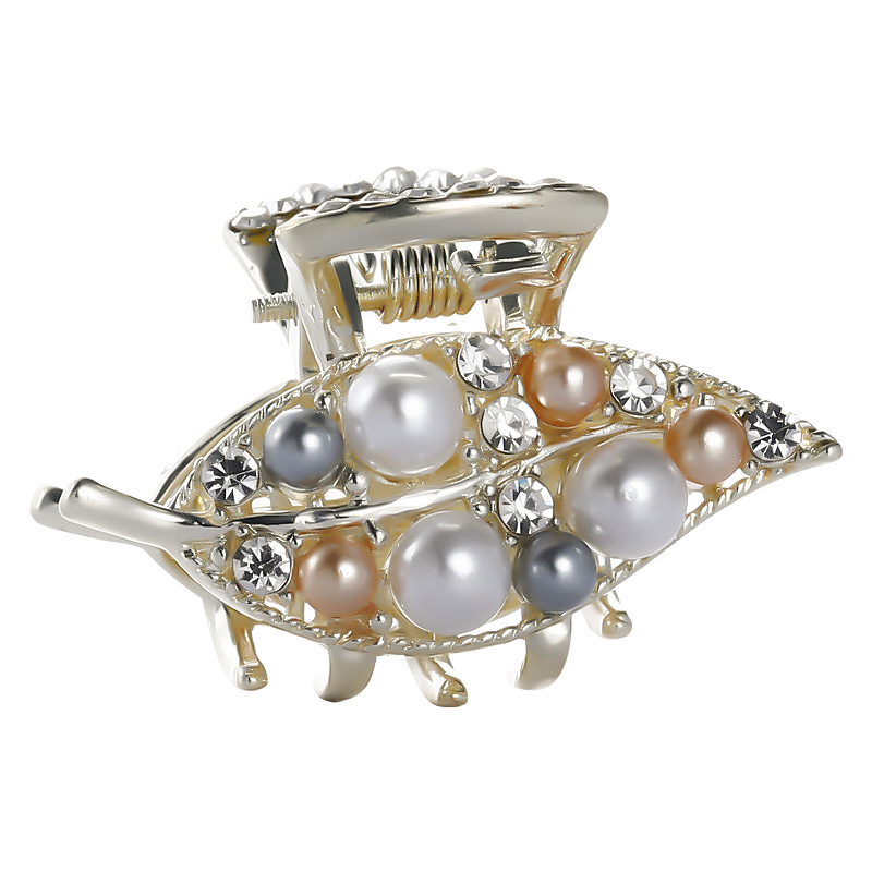 Elegant Bangs Small Claw Korean Style Love Heart-Shaped Hairpin Hair Accessories All-Matching Headdress Pearl Hairpin