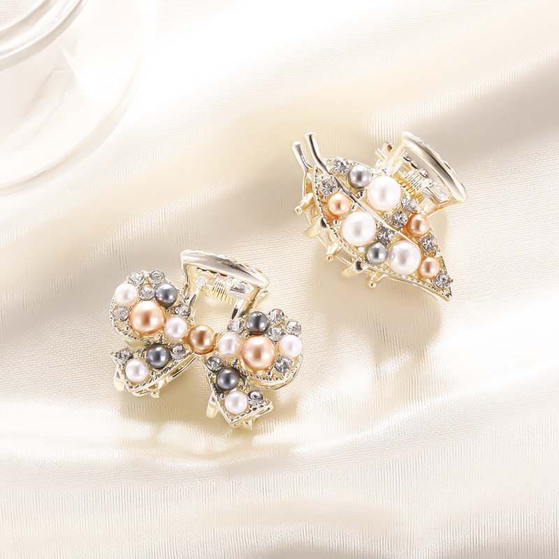 Elegant Bangs Small Claw Korean Style Love Heart-Shaped Hairpin Hair Accessories All-Matching Headdress Pearl Hairpin