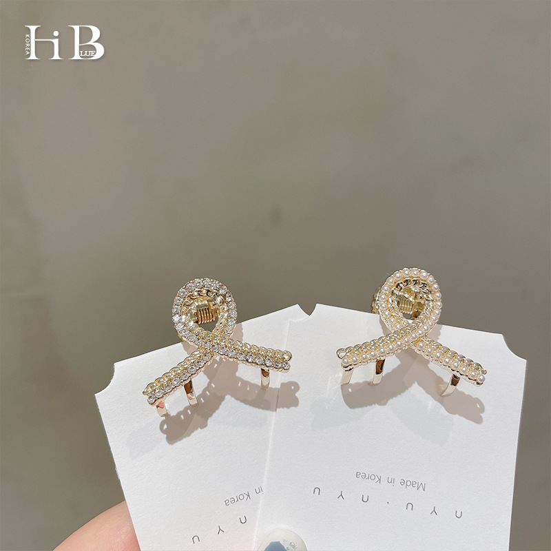  Clip Alloy Rhinestone Mini Hair Claw Korean Western Style All-Matching Fashion Shark Small Jaw Clip Alloy Hairpin