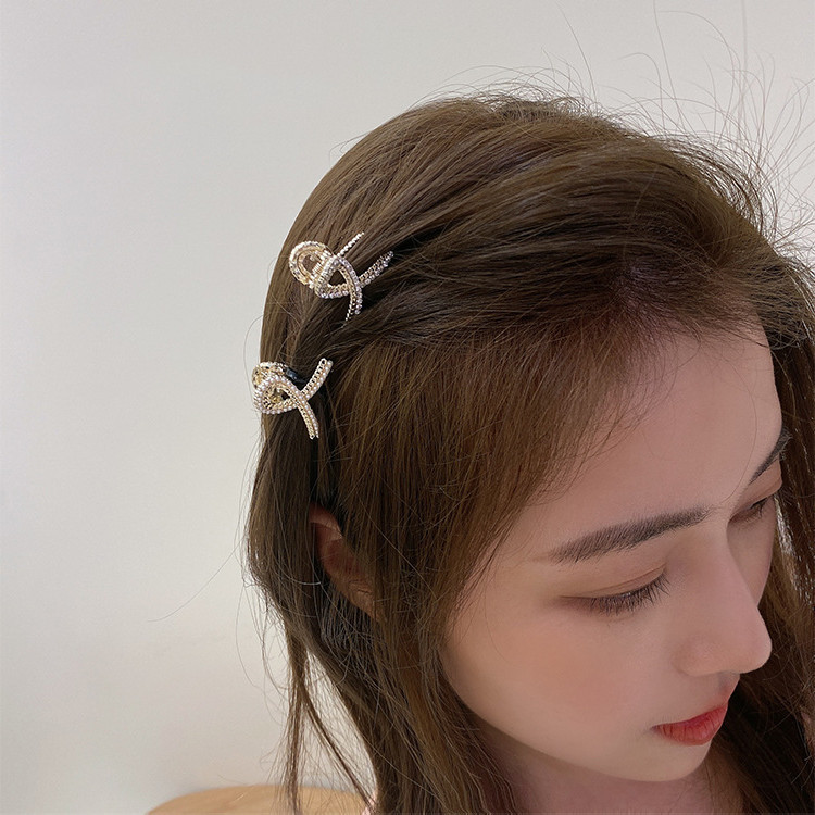  Clip Alloy Rhinestone Mini Hair Claw Korean Western Style All-Matching Fashion Shark Small Jaw Clip Alloy Hairpin