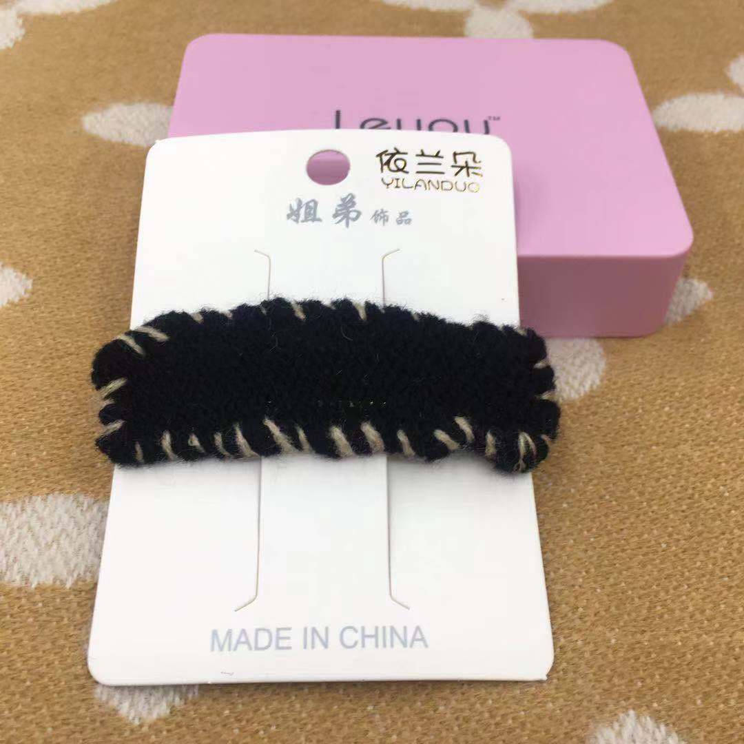 Korea ins qiu dong new pattern rectangle wool braids BB hairpin to break hair liu seaside hairpin female hairpin