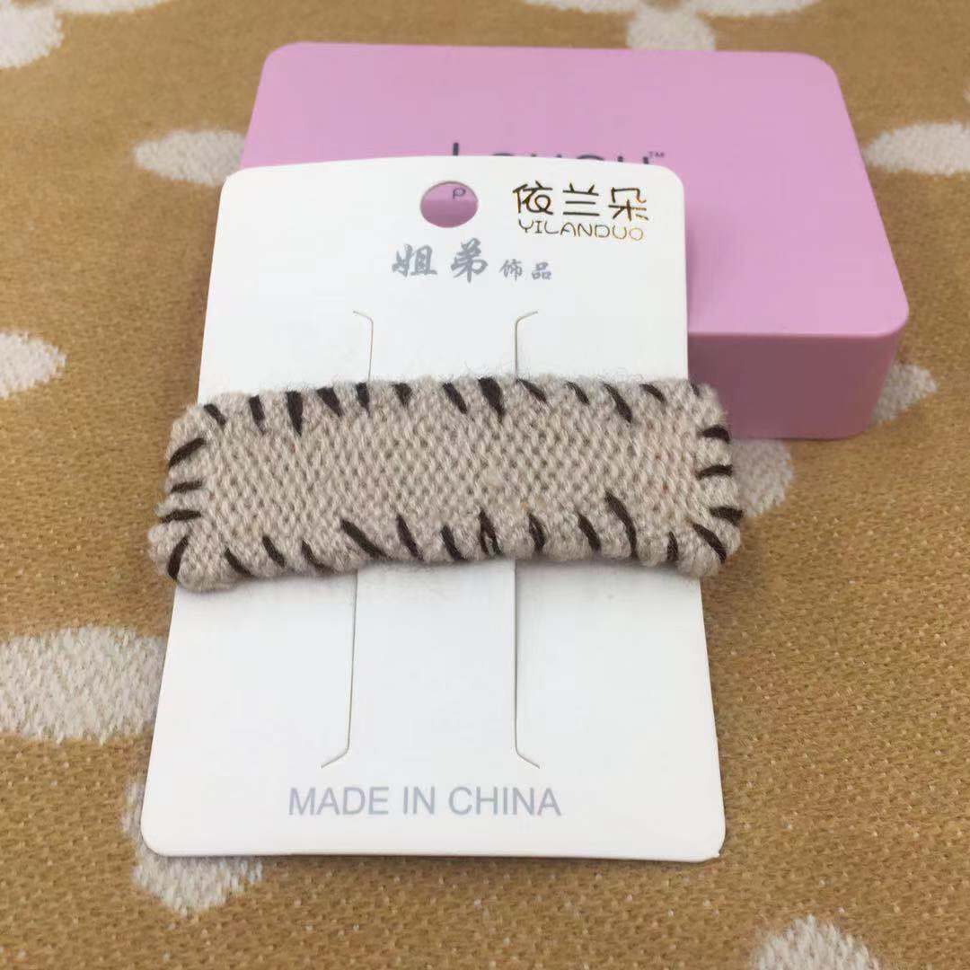 Korea ins qiu dong new pattern rectangle wool braids BB hairpin to break hair liu seaside hairpin female hairpin