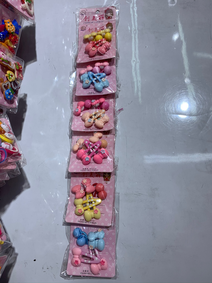 Children&#039;s Net Red Barrettes Korean Girl&#039;s Broken Hair BB Hairpin Cute Baby Clip Hair Accessories Little Girl Rubber Bands Set