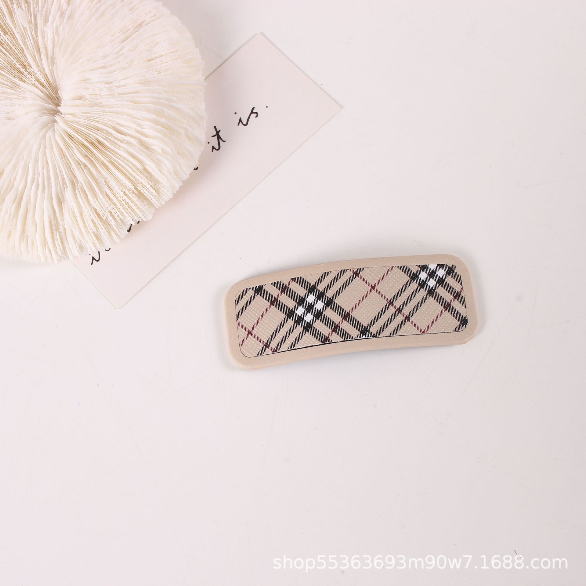 Chanel-Style Black and White Classic Leather BB Hairpin Chic Elegant Simple Internet Celebrity Ins Hair Accessories All-Match Leather Hairpin