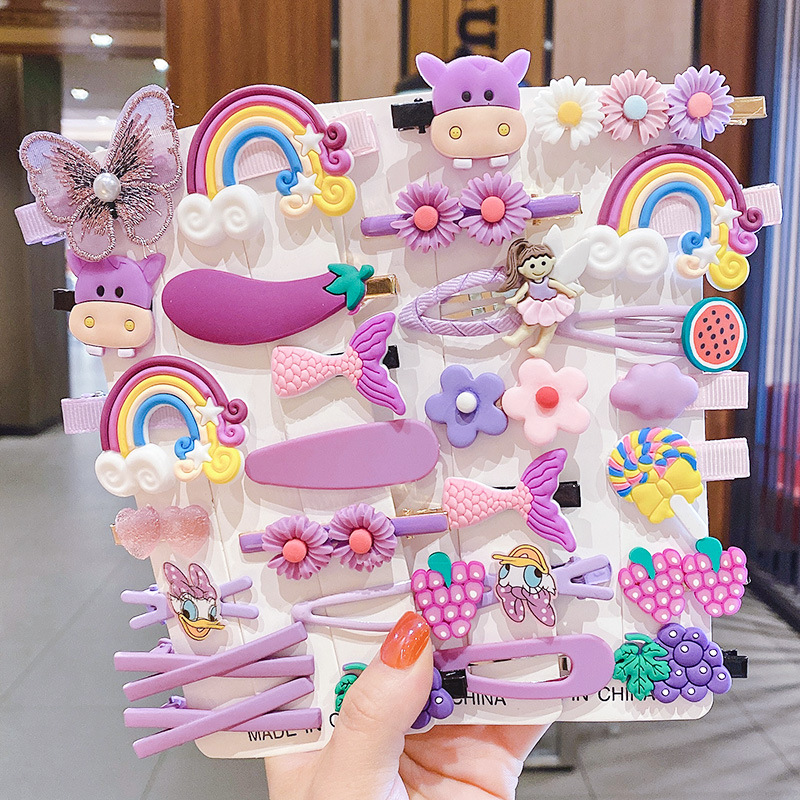 Children&#039;s Online Red Cartoon Barrettes Korean Princess Headdress Girl&#039;s Little Girl&#039;s Broken Hair BB Hairpin Cute Baby Hair Accessories