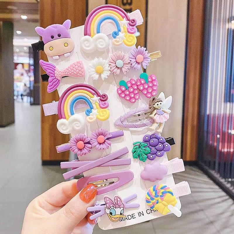 Children&#039;s Online Red Cartoon Barrettes Korean Princess Headdress Girl&#039;s Little Girl&#039;s Broken Hair BB Hairpin Cute Baby Hair Accessories