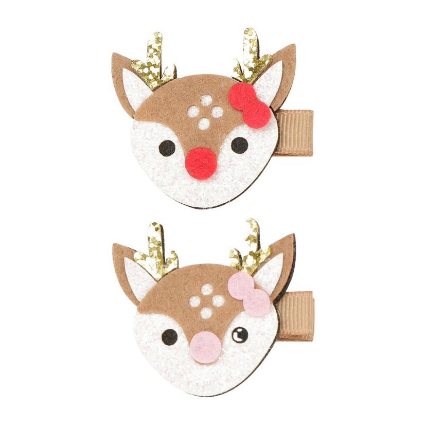 Children&#039;s Christmas Deer Barrettes New Christmas Luminous Bang Clip European and American Decorative Christmas BB Hairpin Hairpin