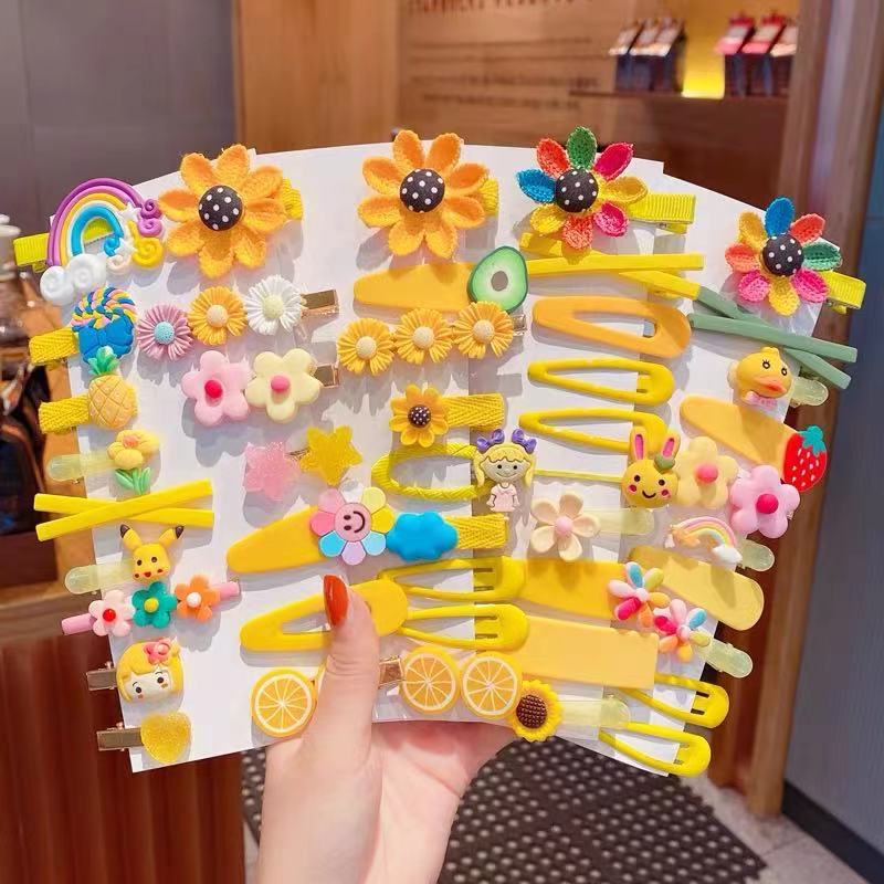 Children&#039;s Cute Cartoon Barrettes Korean Ornament Princess Headdress Girls&#039; Side Clip BB Hairpin Baby Hair Accessories Female Red