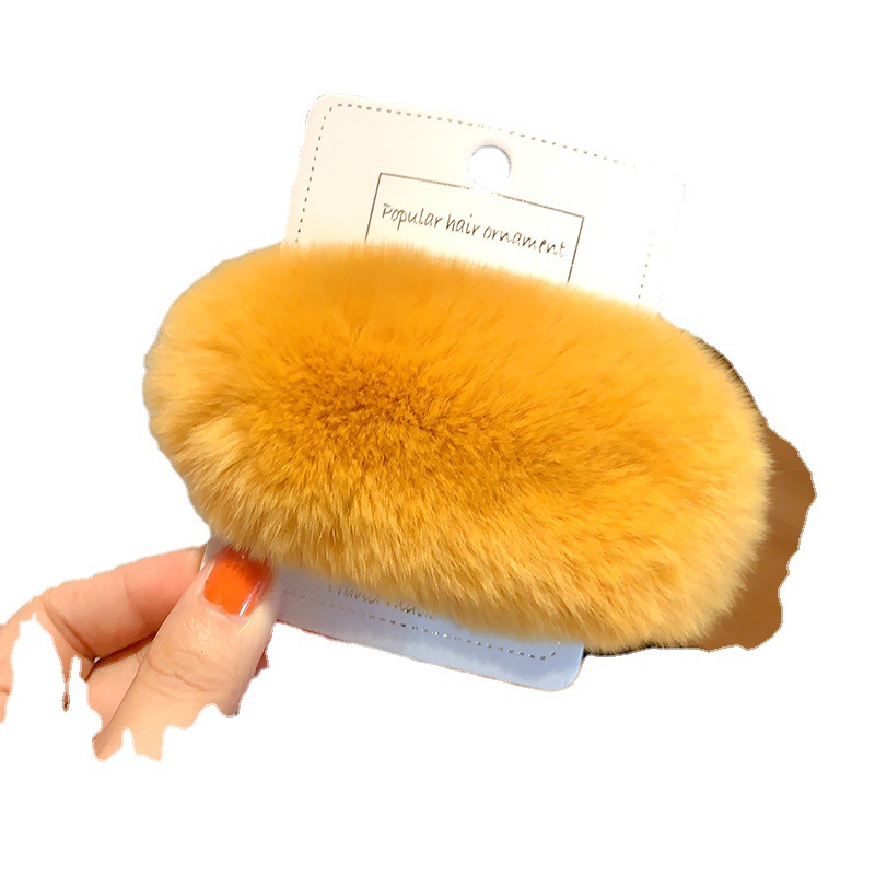  Side Clip Korean Simple Plush Barrettes Girl Internet Celebrity BB Clip Hairpin Bang Clip Headdress Top Clip BB Hairpin