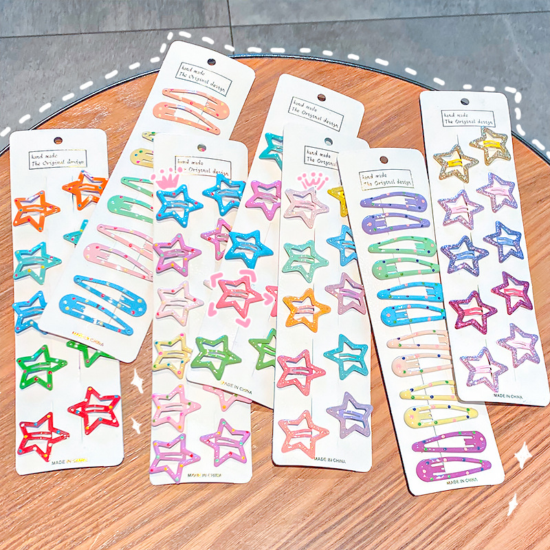 10 PCs Children BB Hairpin Female Exclusive for Cross-Border Baking Paint for Metal Bang Clip Hairpin Candy Color XINGX Hair Accessories Female