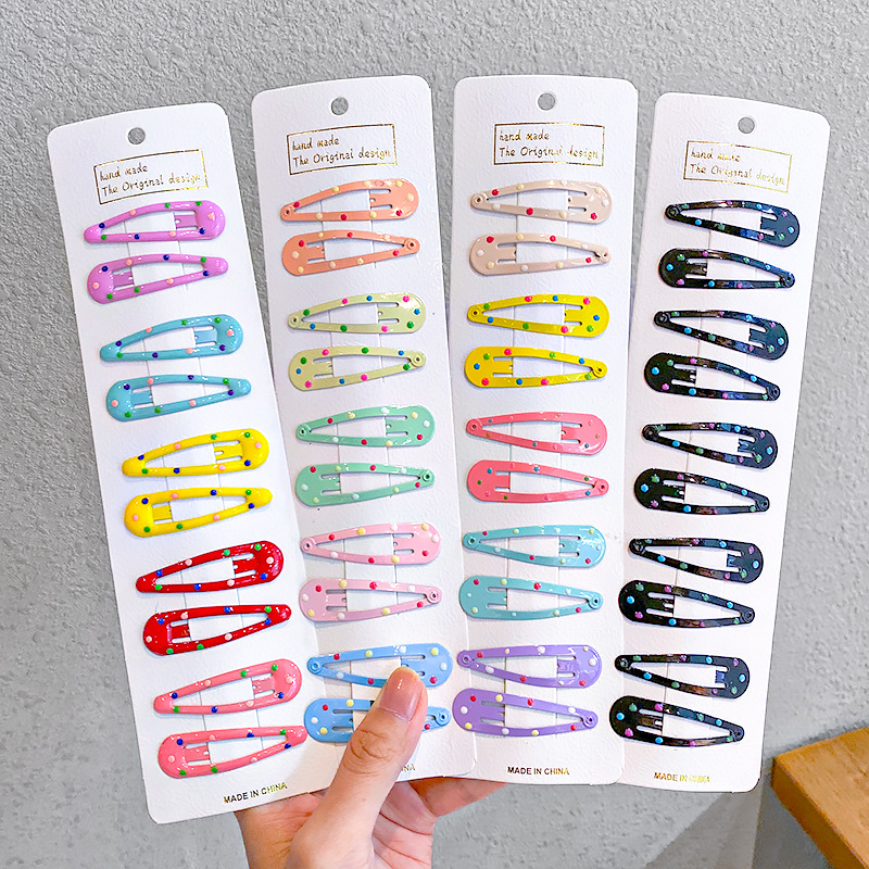 10 PCs Children BB Hairpin Female Exclusive for Cross-Border Baking Paint for Metal Bang Clip Hairpin Candy Color XINGX Hair Accessories Female