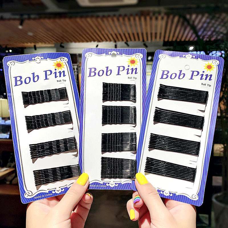 Lacquer Black Steel Wire Hairpin Wave Hairpin Bride Invisible Hair Clip Hair Accessories Boutique Supply Black Hairpin