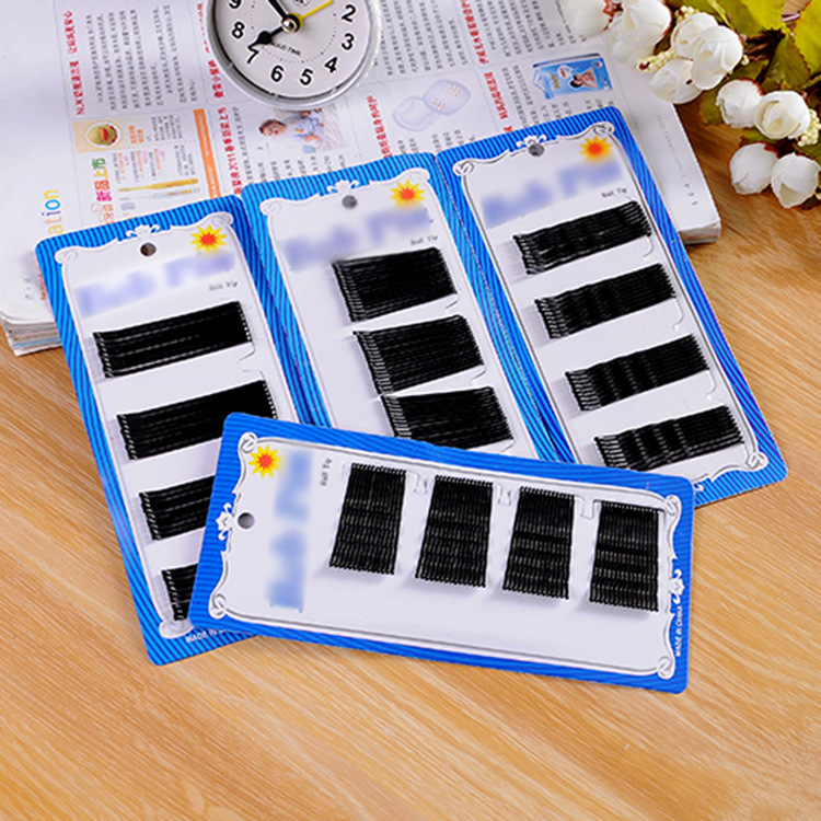 Black One-Word Spray Paint Side Clip Bang Hairpin Invisible Headwear Wave Updo Fixed U-Clip 10 Cards