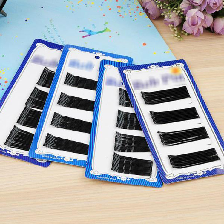 Black One-Word Spray Paint Side Clip Bang Hairpin Invisible Headwear Wave Updo Fixed U-Clip 10 Cards