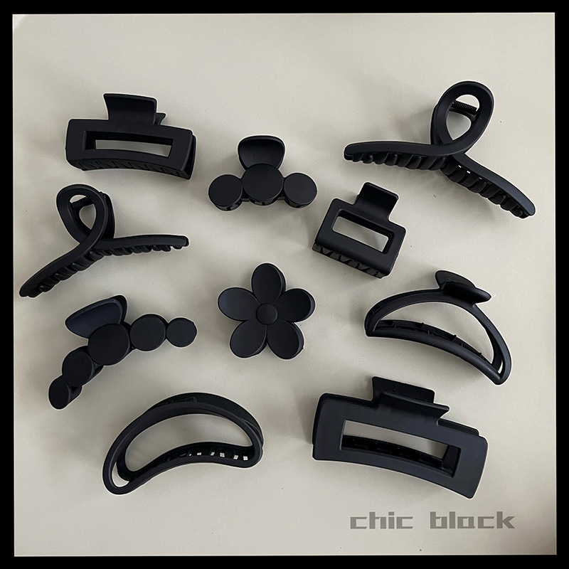  Hairpin Women&#039;s High Ponytail Fixed Gadget Back Head Grip Small Shark Clip Hair Clip Headdress Clip Black Hairpin