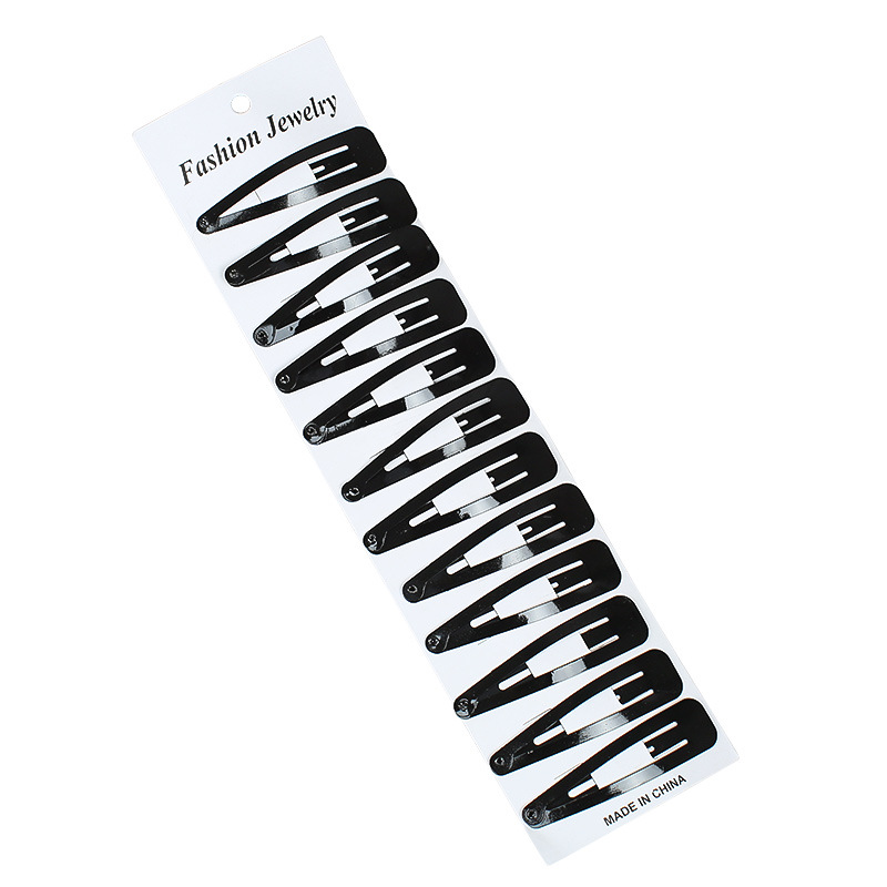 Korean New Black Barrettes Simple Thickened Black Broken Hair Women&#039;s Suit BB Clip Black Hairpin