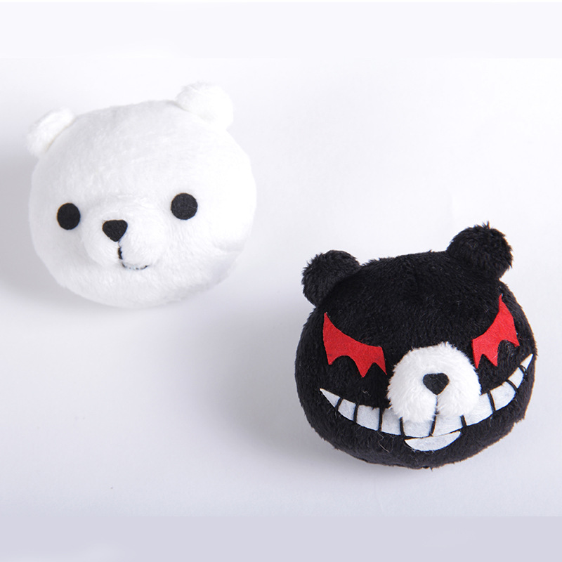 Anime Peripheral Manufacturers Wholesale Cosplay Hair Clip Hairpin Hair Accessories Headdress Black and White Bear Danganronpa Accessories