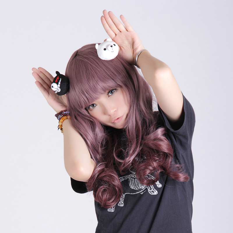 Anime Peripheral Manufacturers Wholesale Cosplay Hair Clip Hairpin Hair Accessories Headdress Black and White Bear Danganronpa Accessories