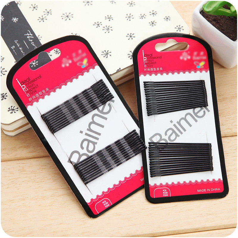 Korean Style Black Clip Thin Hairpin Small Hair Pin Steel Wire Side Clip Top Clip Clip Bang Hairpin U-Clip