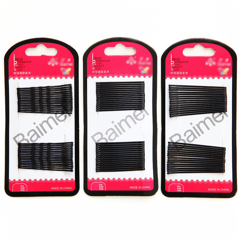 Korean Style Black Clip Thin Hairpin Small Hair Pin Steel Wire Side Clip Top Clip Clip Bang Hairpin U-Clip