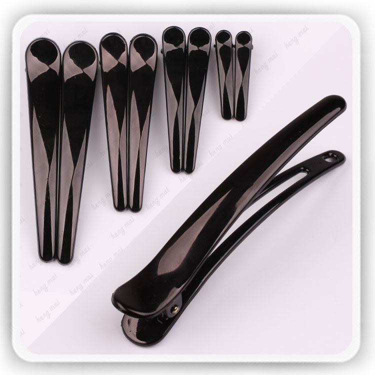 Black Duckbill Clip Crocodile Clip Spray Paint Barrettes Fringe Clip Women&#039;s Yiwu Boutique Supply 497-fj Black Hairpin