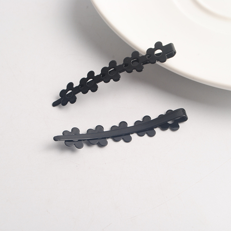  Baking Paint for Metal BB Clip Paint-Free Long Card Basic Black Clip Side Clip Stylish Hair Accessories Black Hairpin