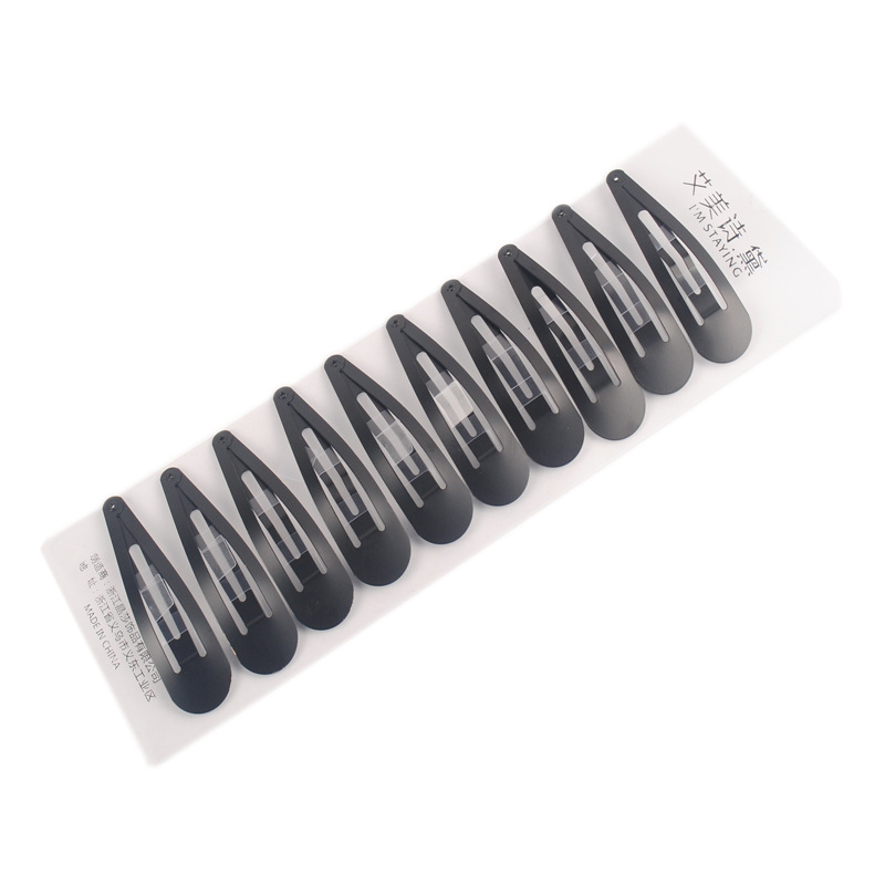  Baking Paint for Metal BB Clip Paint-Free Long Card Basic Black Clip Side Clip Stylish Hair Accessories Black Hairpin
