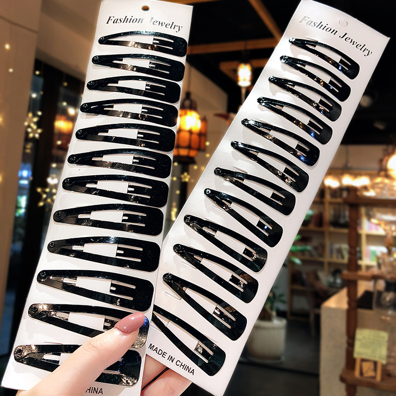 Korean New Black Barrettes Simple Thickened Black Broken Hair Women&#039;s Suit BB Clip Black Hairpin
