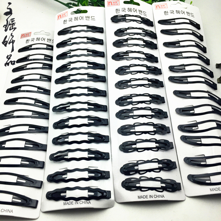 Clip Bang Clip Lacquer Varnish Korean Hairpin Taobao Hot Sale Stall Supply Ornament Wholesale Factory Black Hairpin